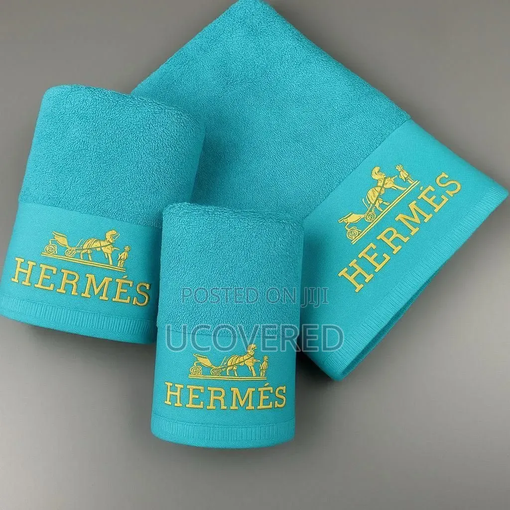 3-Piece Hermès Branded Cotton Towel Sets