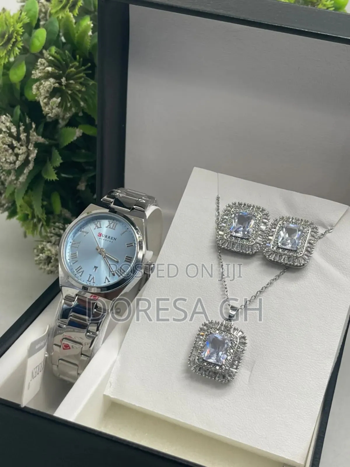 Curren Ladies Watch, Necklace Earrings Set –Elegant Gift Set for Her
