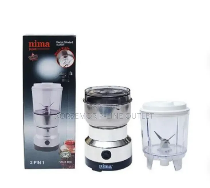 Nima 2 in 1 Electric Spice Grinder and Juicer – Silver - Nm-8300