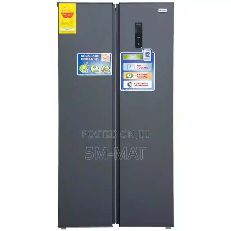 Nasco 400ltrs Side by Side Refrigerator Metalic Silver