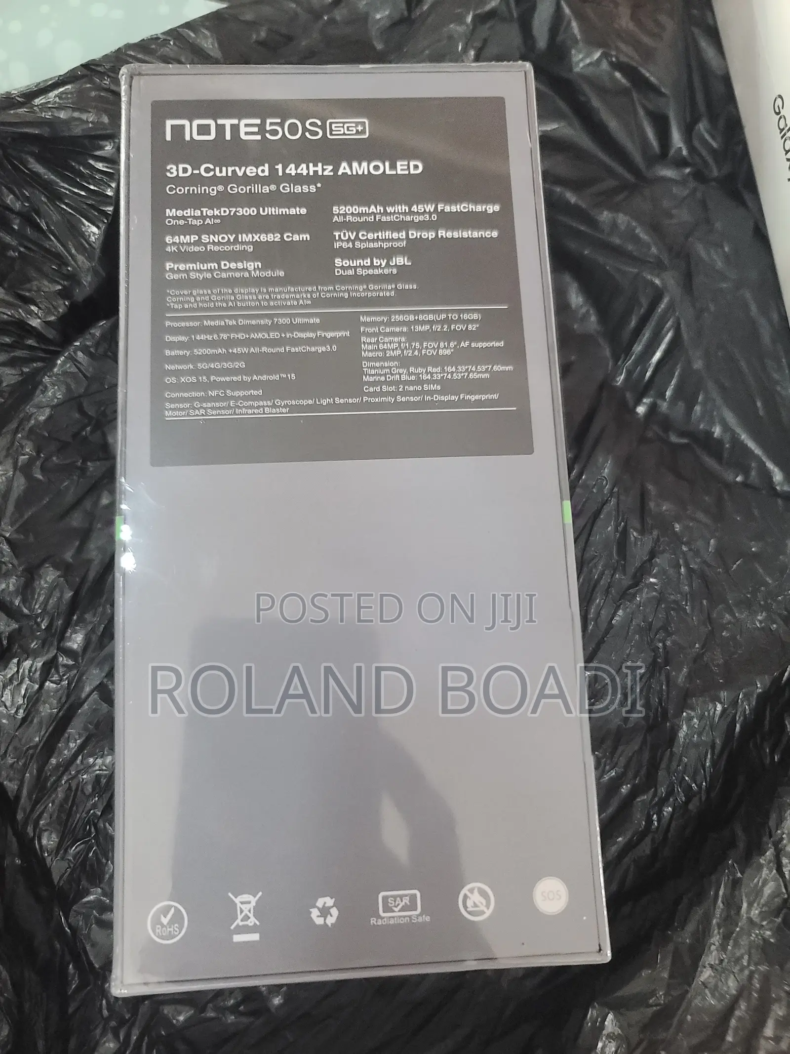 New Infinix Note 50s 256 GB Black