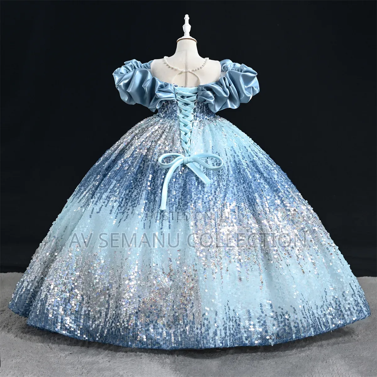 Girls Beautiful Glitter Bow Gowns