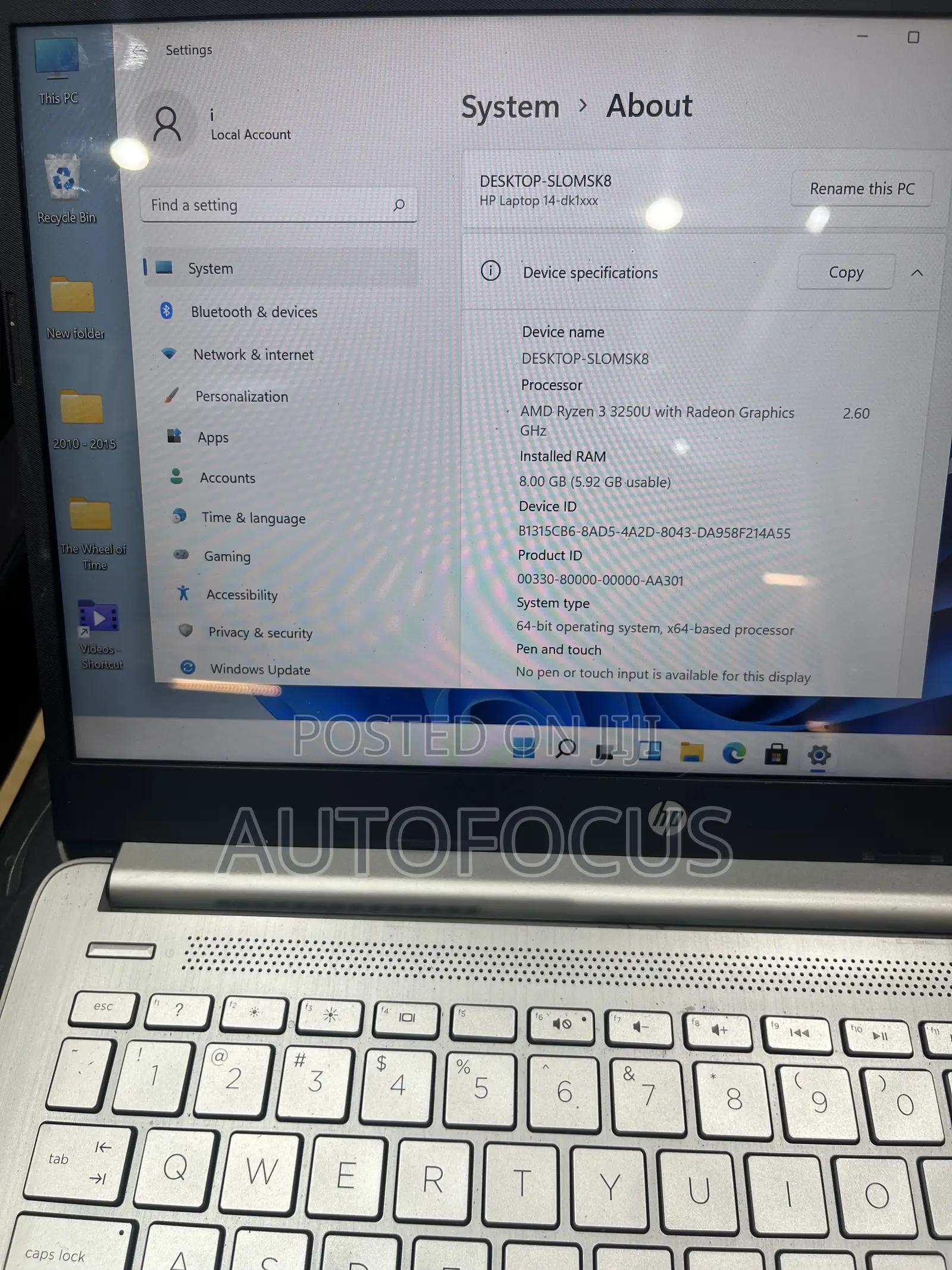 Laptop HP 8GB AMD Ryzen 3 HDD 1T