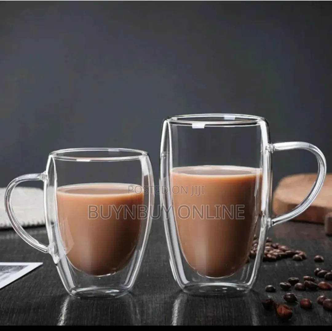 2 Set of Double Layer Glass Cup