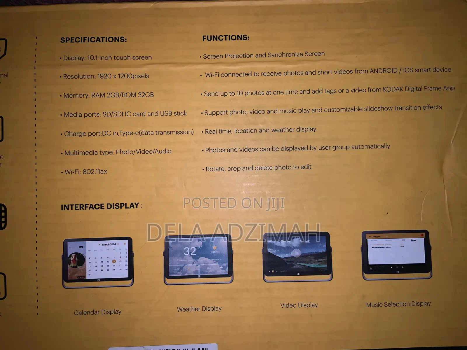 Kodak 10 Inch Touchscreen Digital Photo Frame