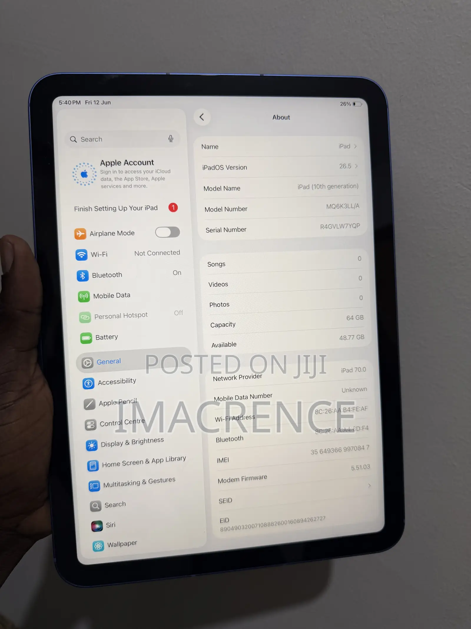 Apple iPad (2022) 64 GB Blue