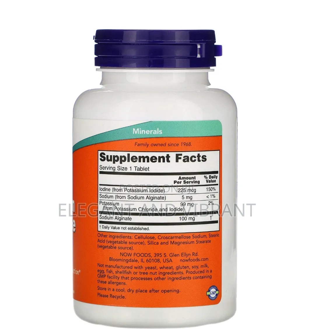 Potassium Plus Iodine Thyroid Support 180 Tablets.