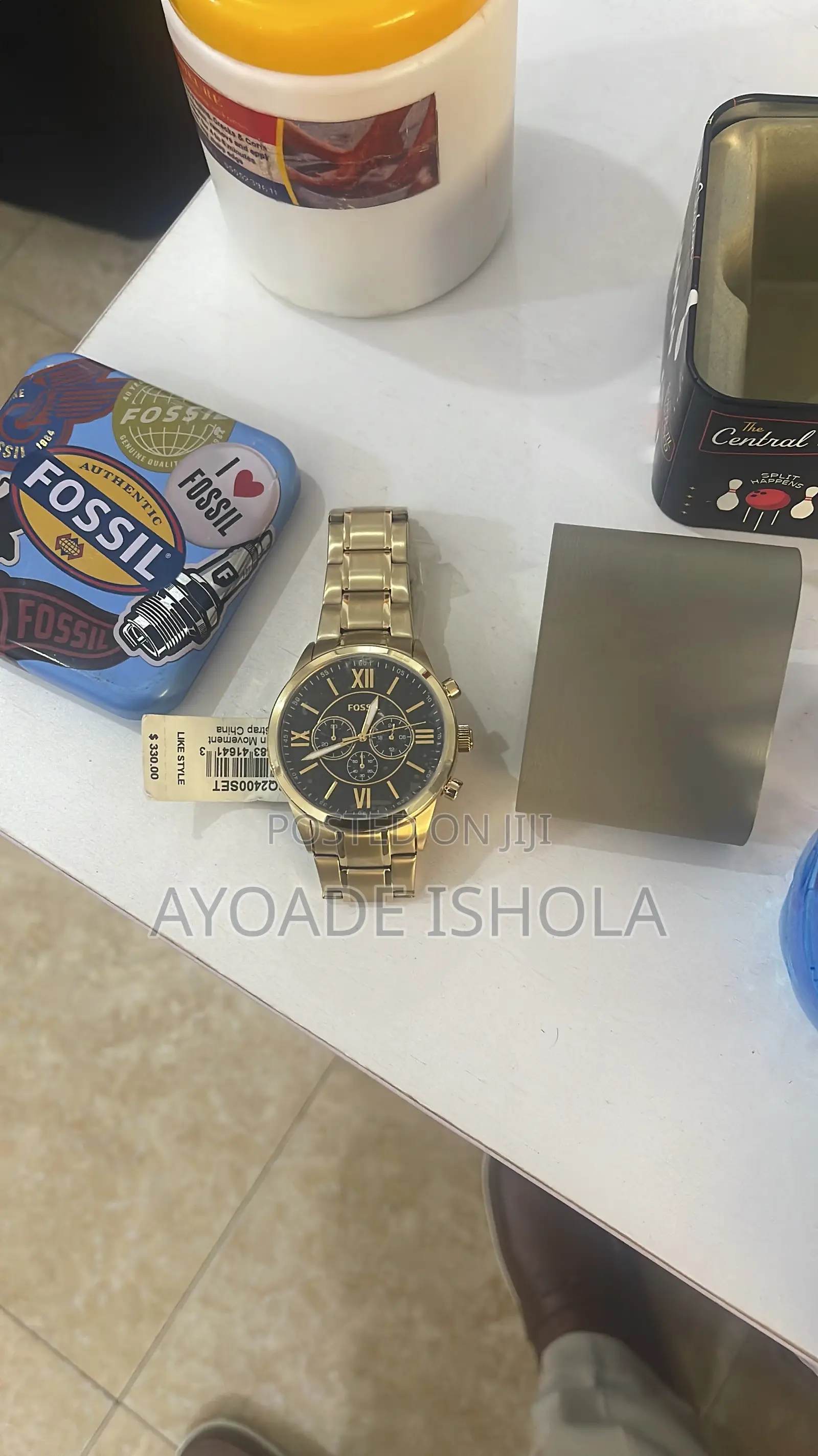 Fossil Analog Black Dial Men's Watch-Bq2400set