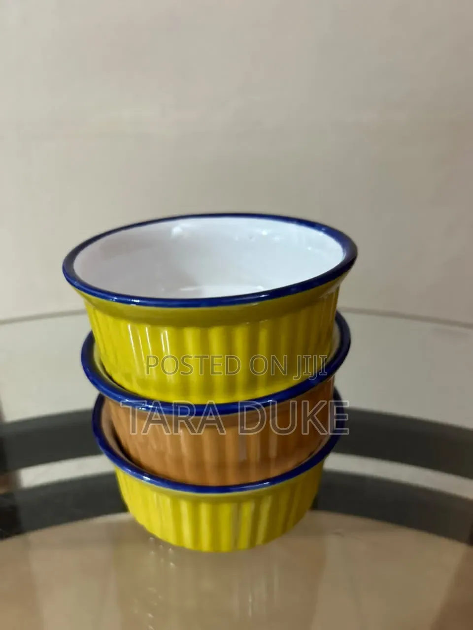 Stack of Three Ceramic Ramekins