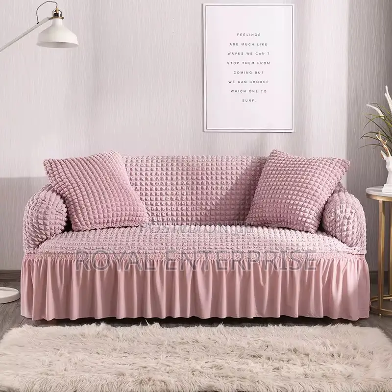 Classic Ruffled Sofa Slipcover ( 3 in 1 Cover )