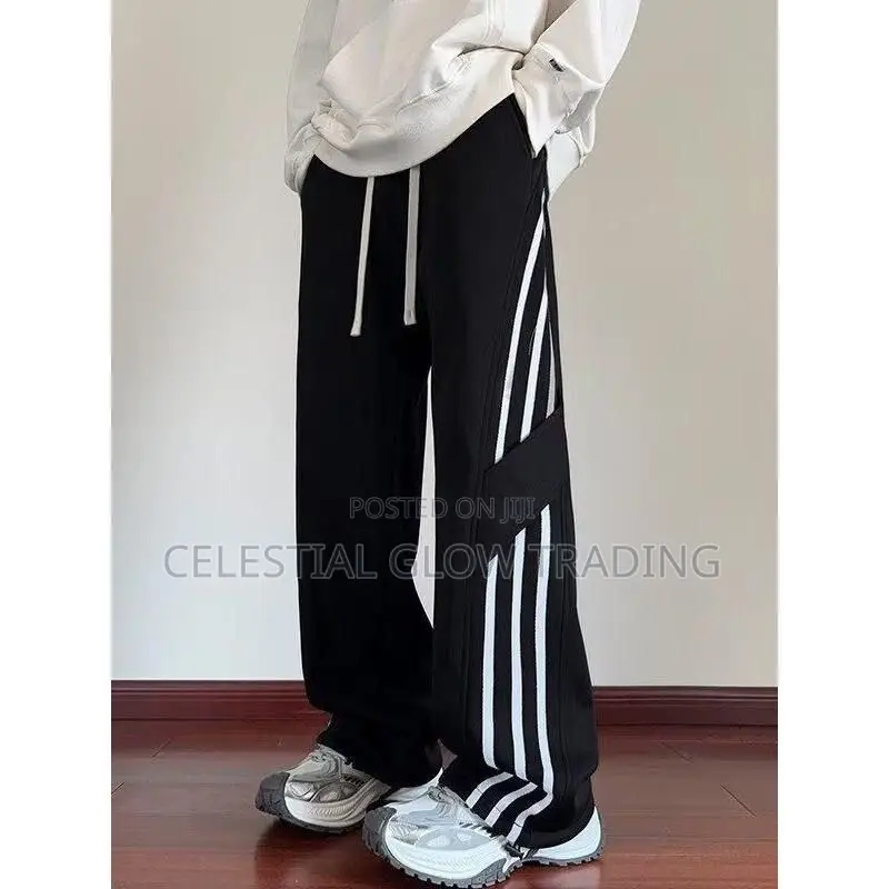 All Side‐Stripe Wide‐Leg Joggers – Casual Streetwear Trousers