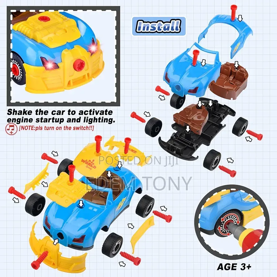 31 Piece Toy Racing Car Kit Age 3+ Lights -Sounds-Construction Model -