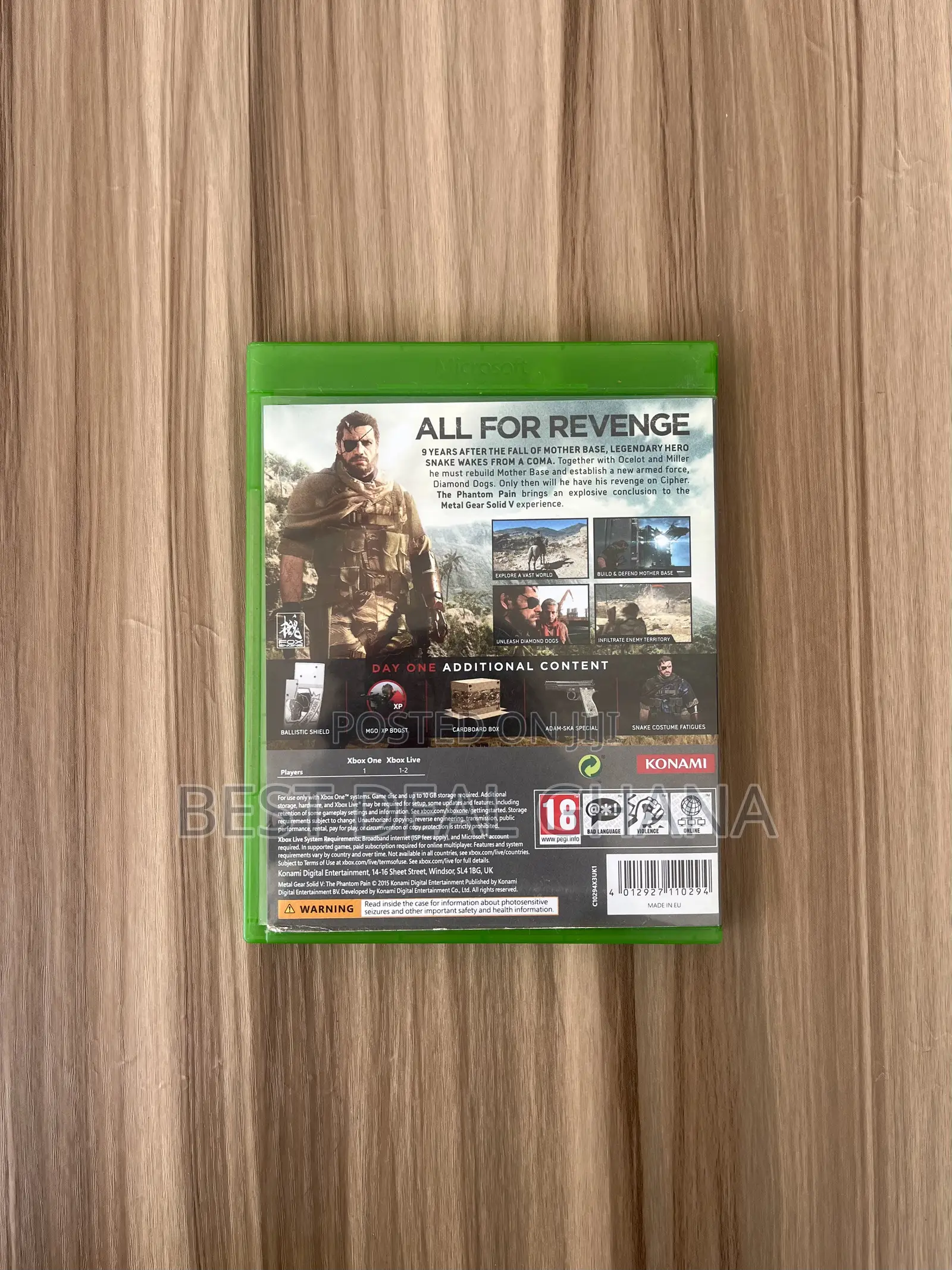 Metal Solid Gear v Xbox One Game Cd