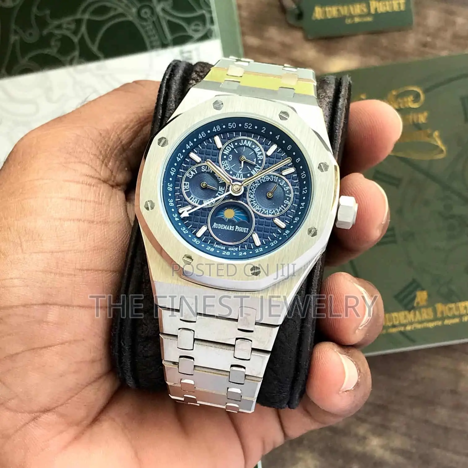 Audemars Piguet Perpetual Calendar Open Worked Silver Bluemens Watch