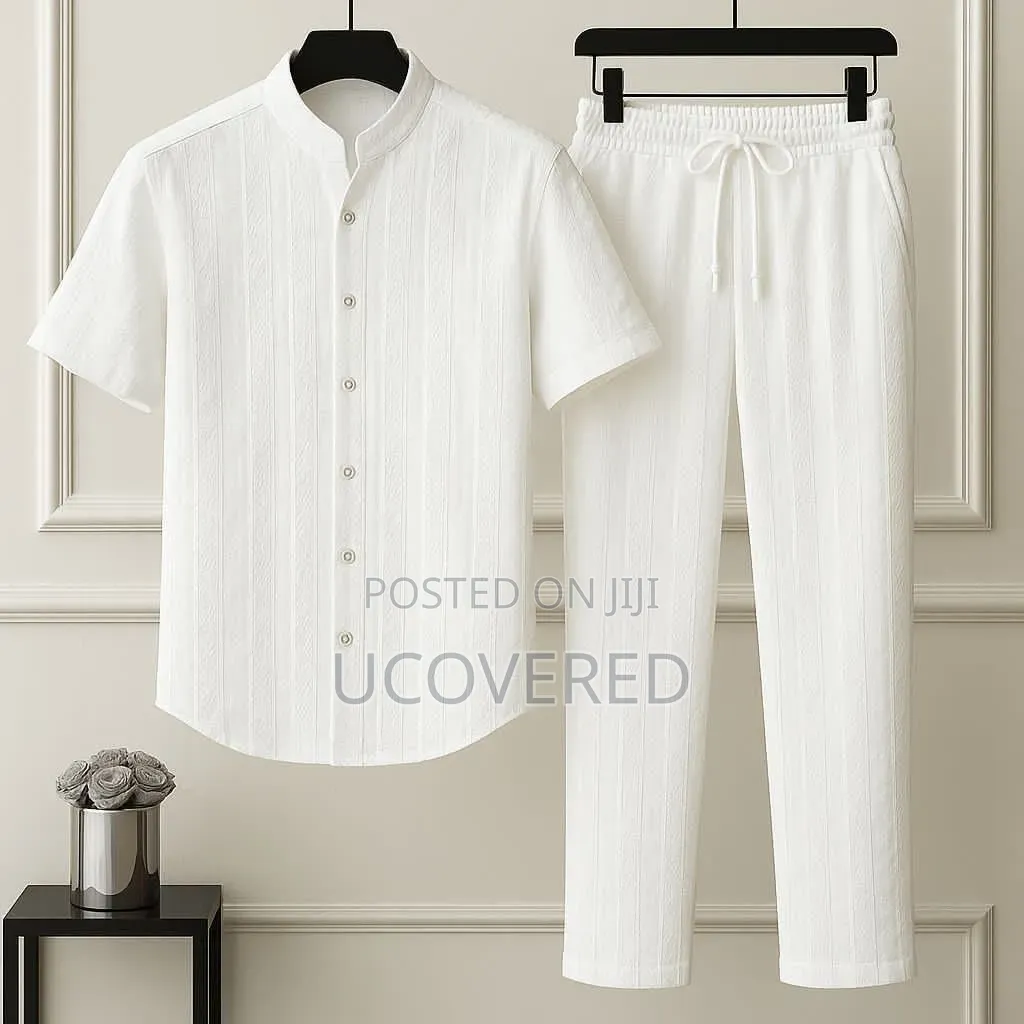 Premium White Two-Piece Set Outfit