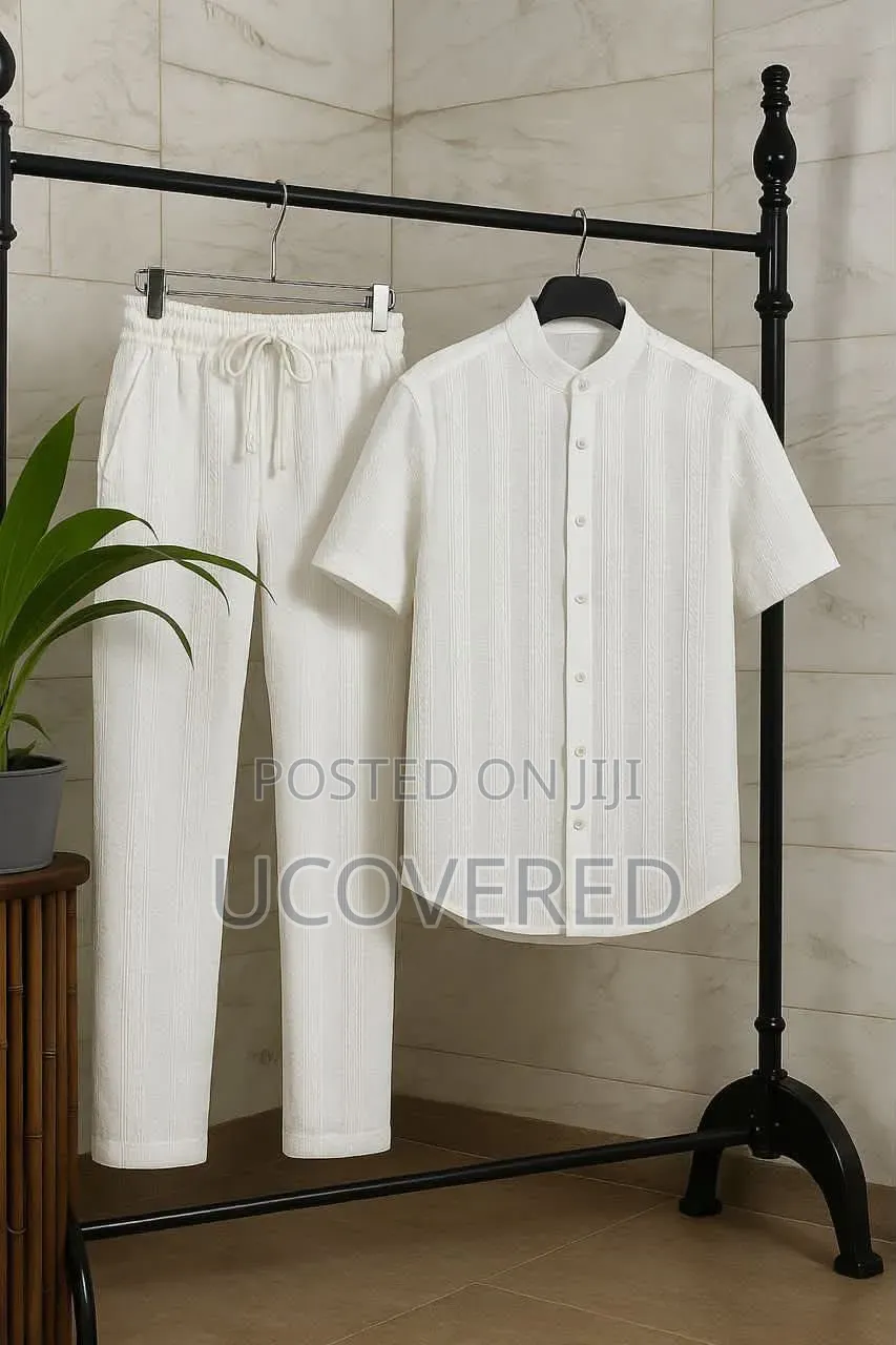 Premium White Two-Piece Set Outfit