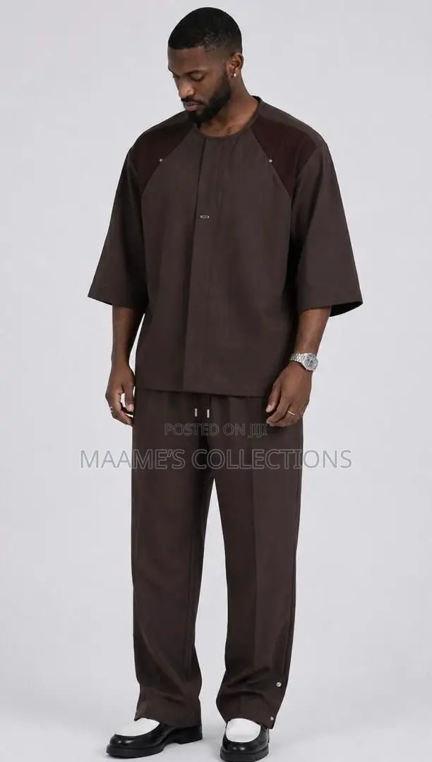 Men’S Elegant Simplicity Top and Down 2-Piece Set