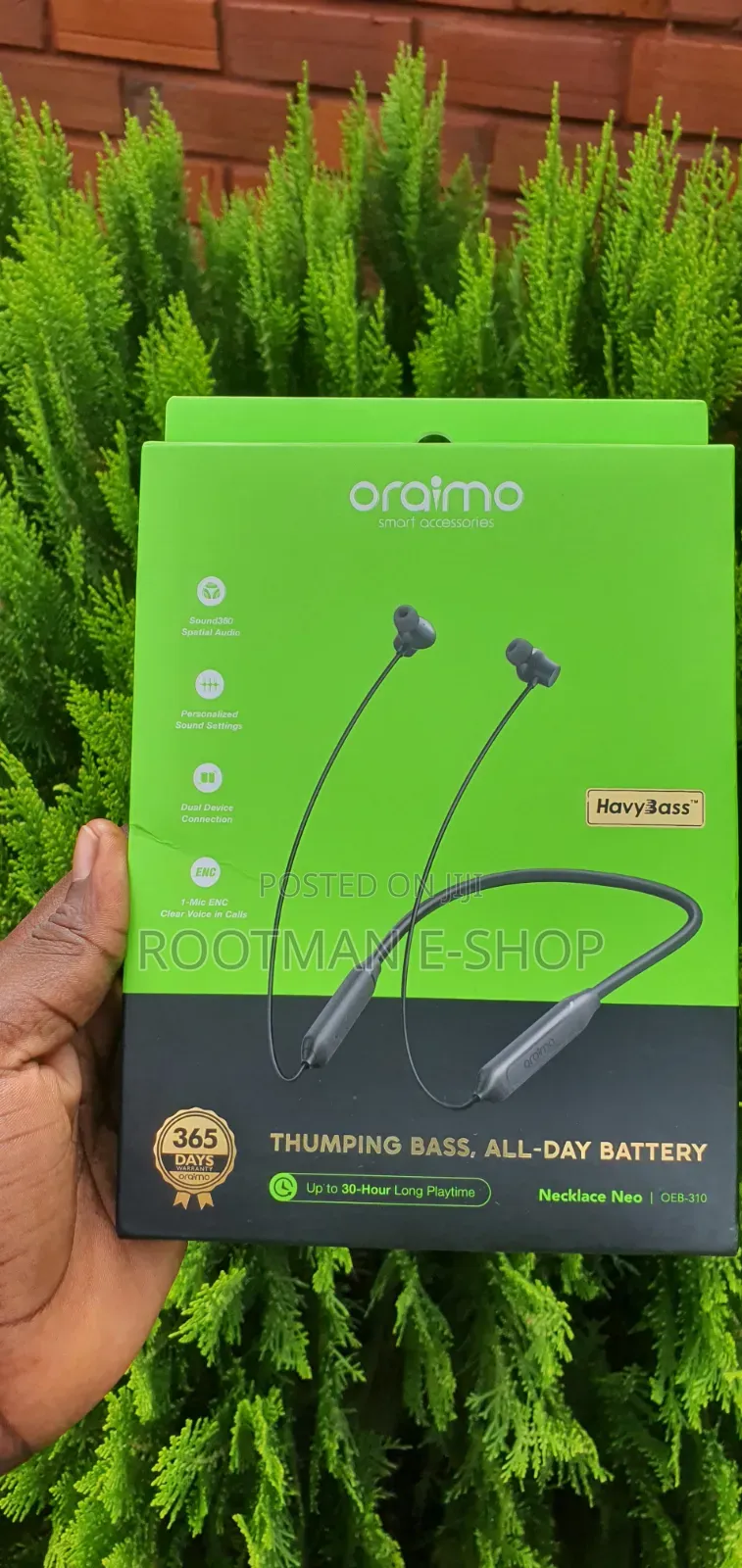 Oraimo Necklace Neo Powerful Bass 30hr Playingtime Wireless Neckband