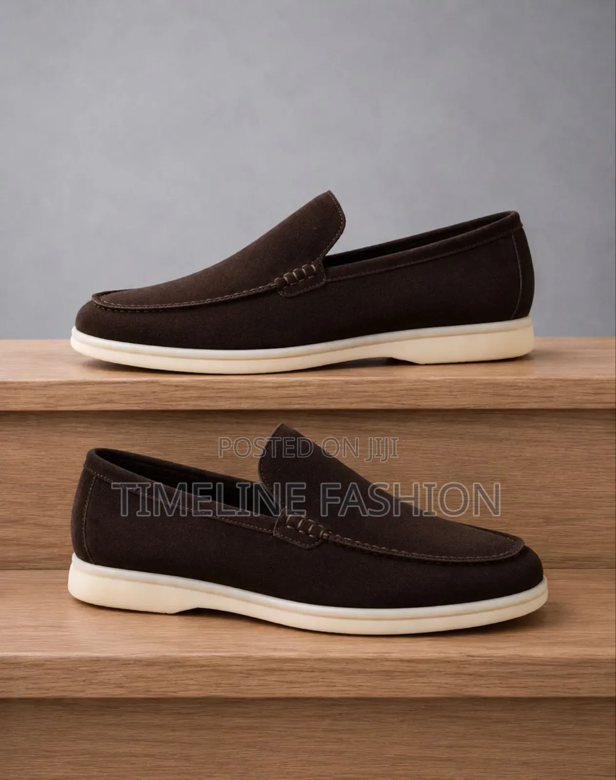 Dark Brown Loro Piana Men's Suede Loafers Size 39 -45