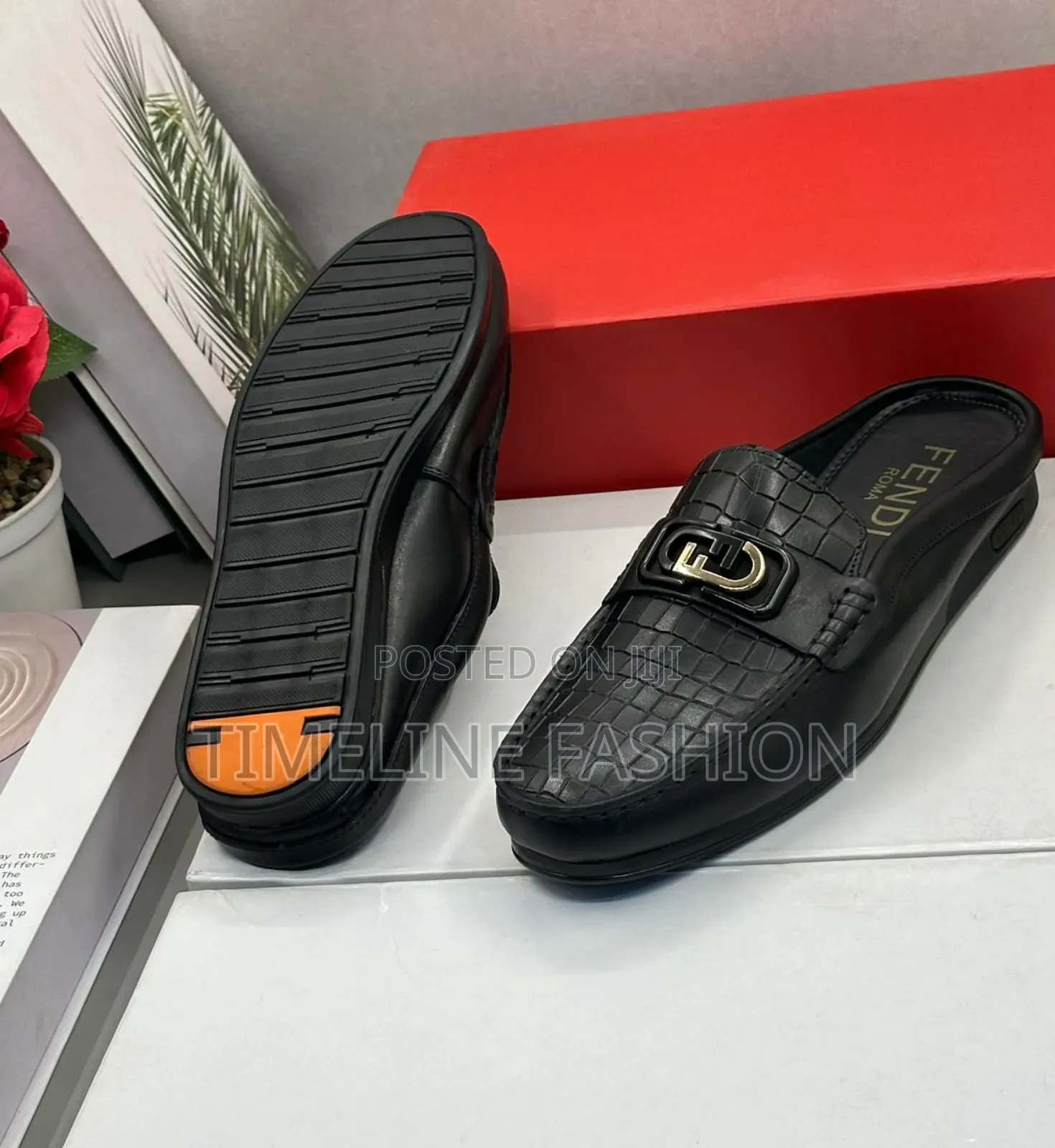Quality Men's Fendi Durable Leather Half Shoe
