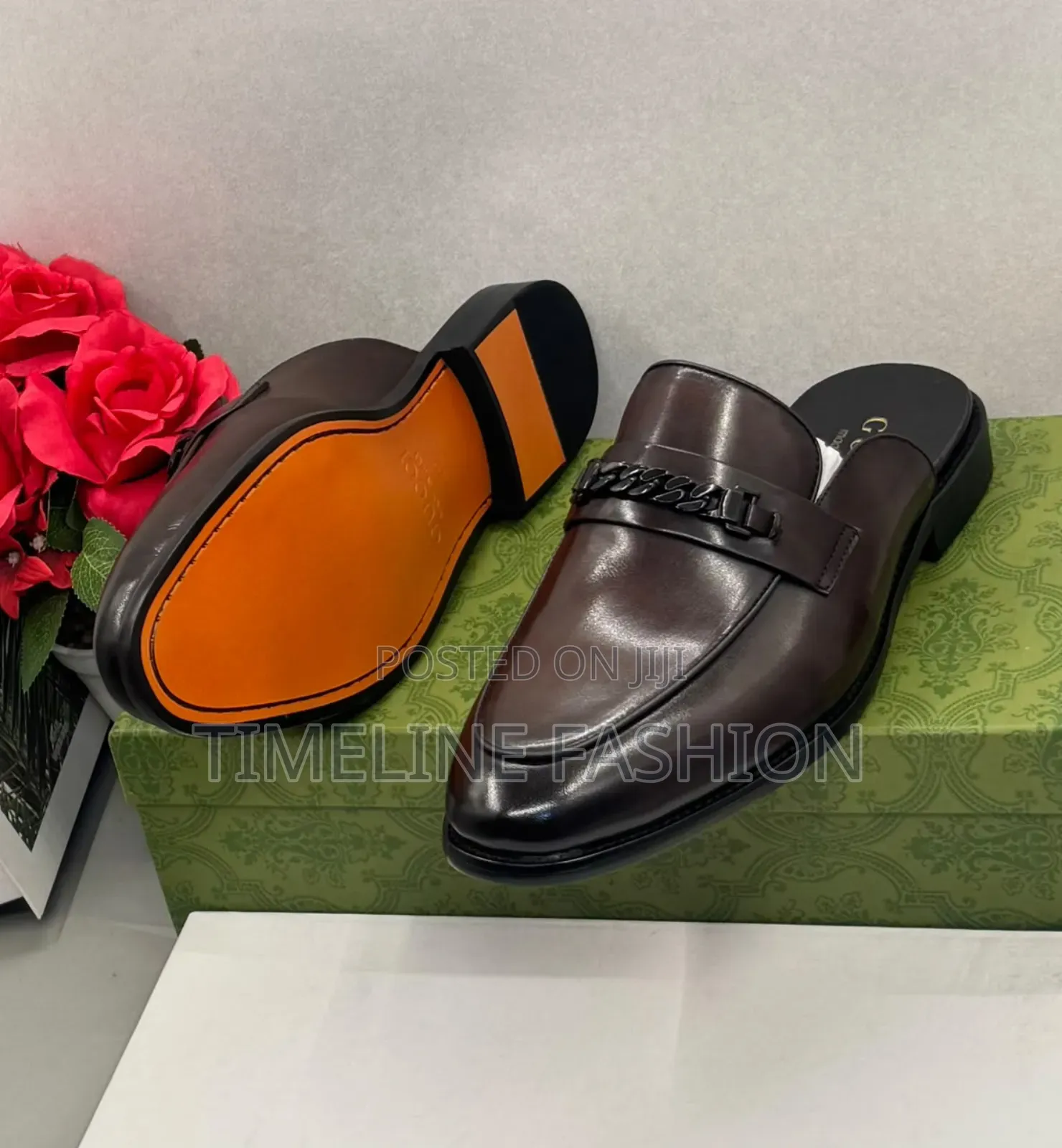 Gucci Dark Brown Men's Leather Half Shoe
