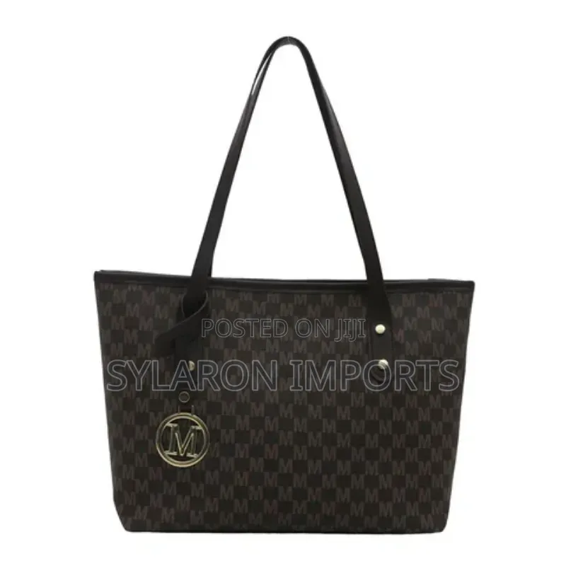 Women's M Logo Print Tote Bag – White Shoulder Bag