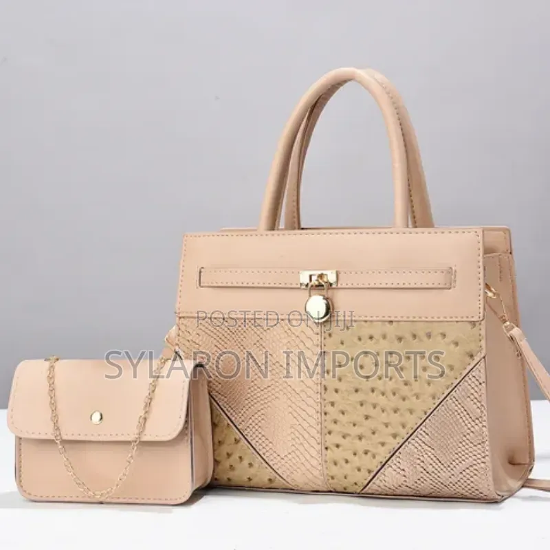 Women’S 2-in-1 Patchwork Tote Handbag Set - Khaki
