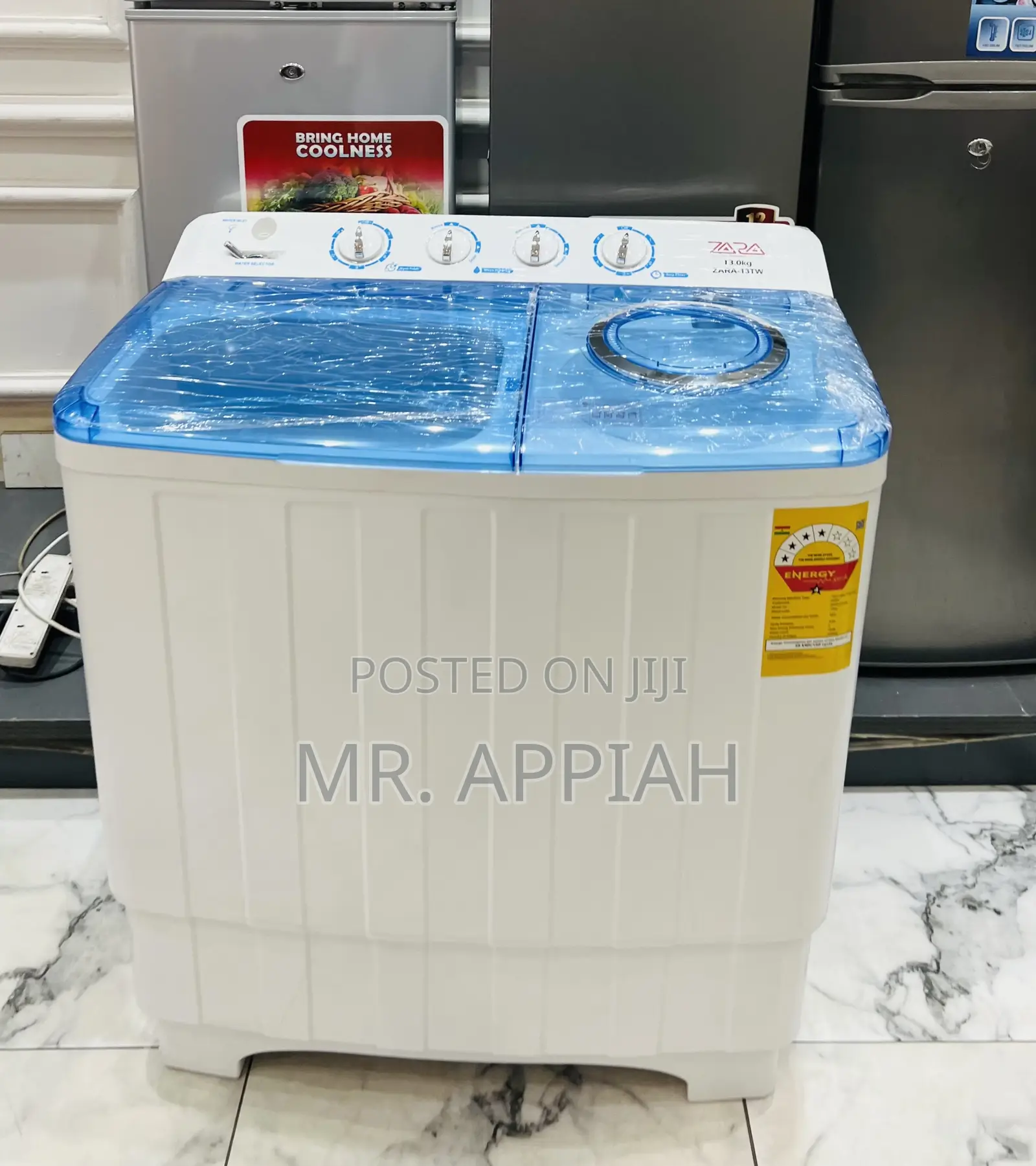 Classic Zara 11kg Twin Tub Electric Washing Machine(Transparent Lid).