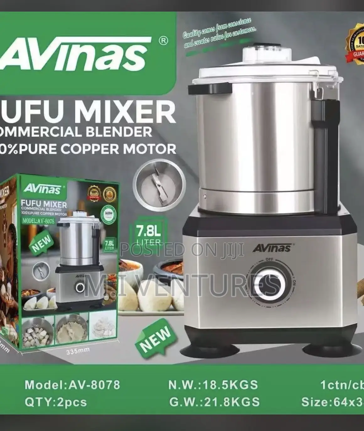3000W Avinas 7.8l Fufu Mixer