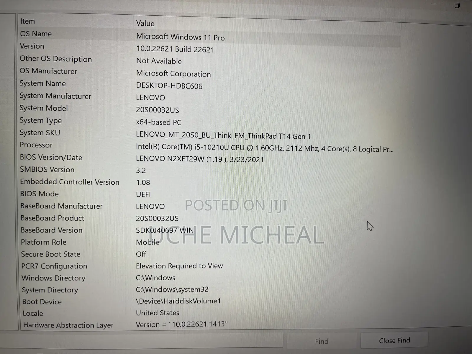 Laptop Lenovo ThinkPad T14 16GB Intel Core i5 SSD 256GB
