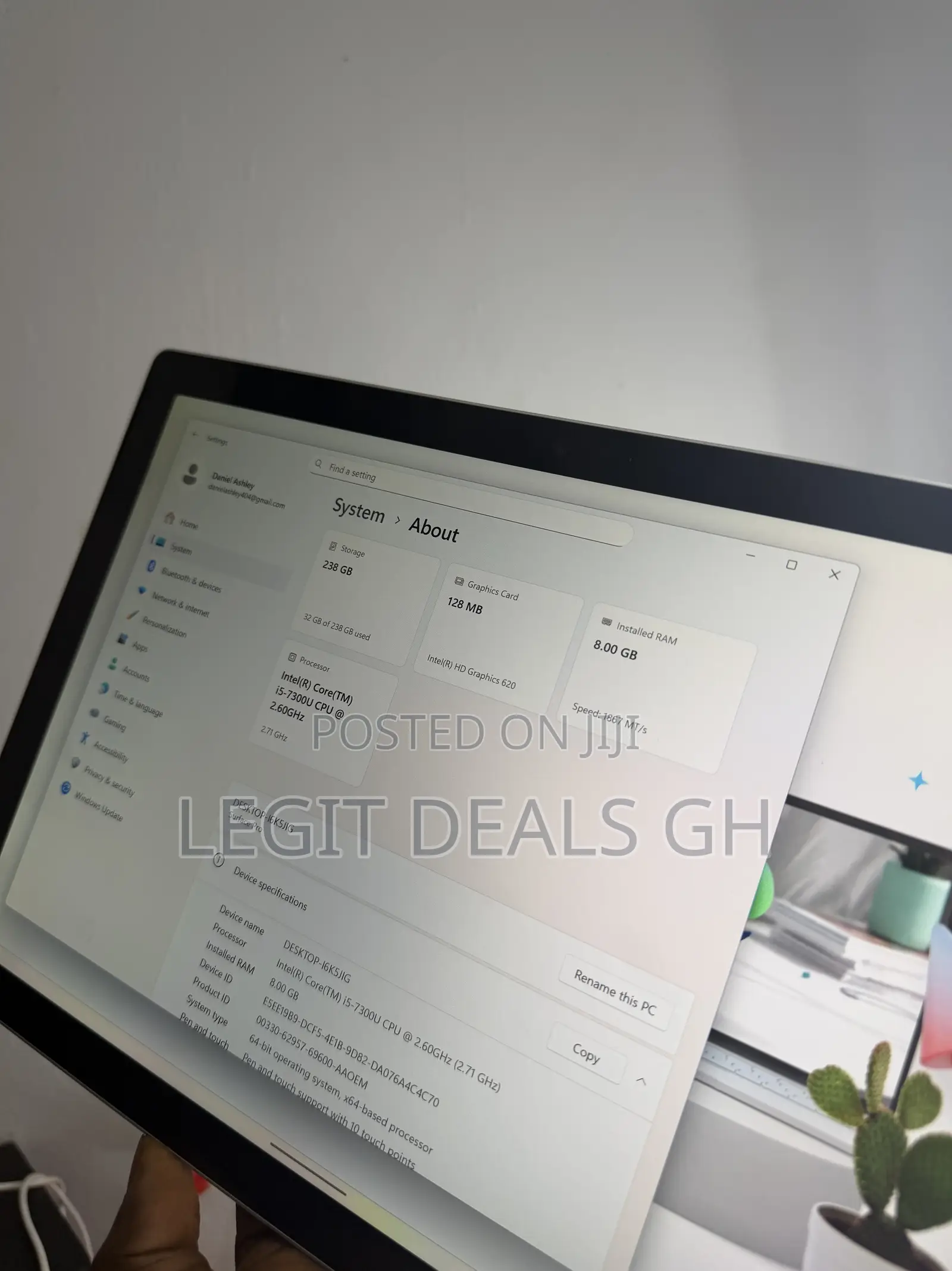 Laptop Microsoft Surface Pro 5 8GB Intel Core i5 SSD 256GB