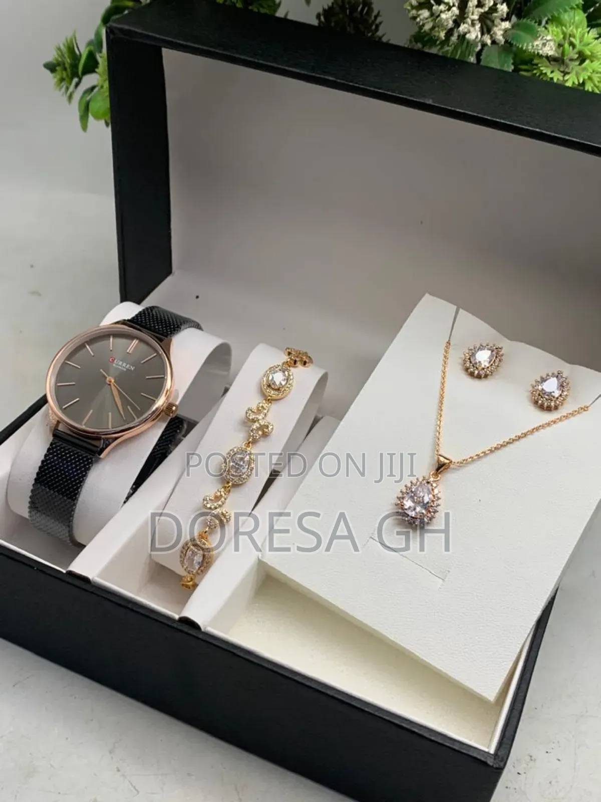 Curren Ladies Watch,Necklace Bracelet Set – Elegant Gift Set for Her