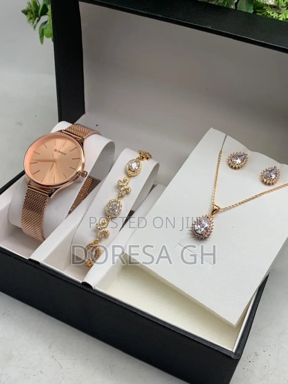Curren Ladies Watch,Necklace Bracelet Set – Elegant Gift Set for Her