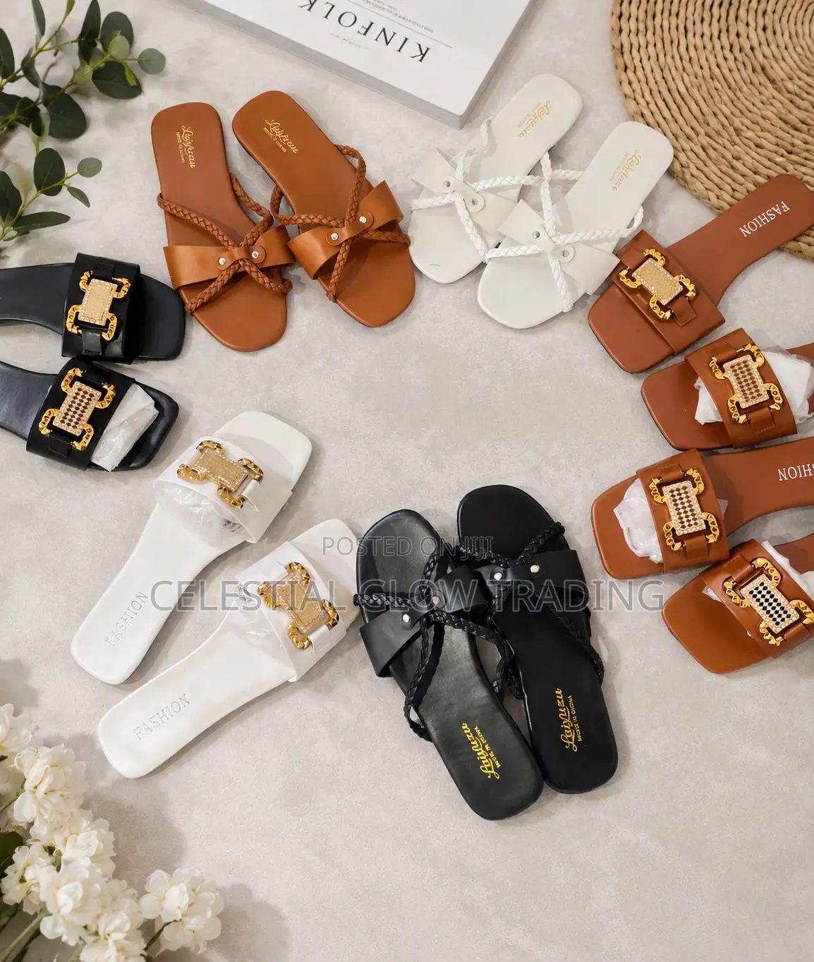Women's Flat Slide Sandals | Stylish Casual Slippers for Everyday Wear