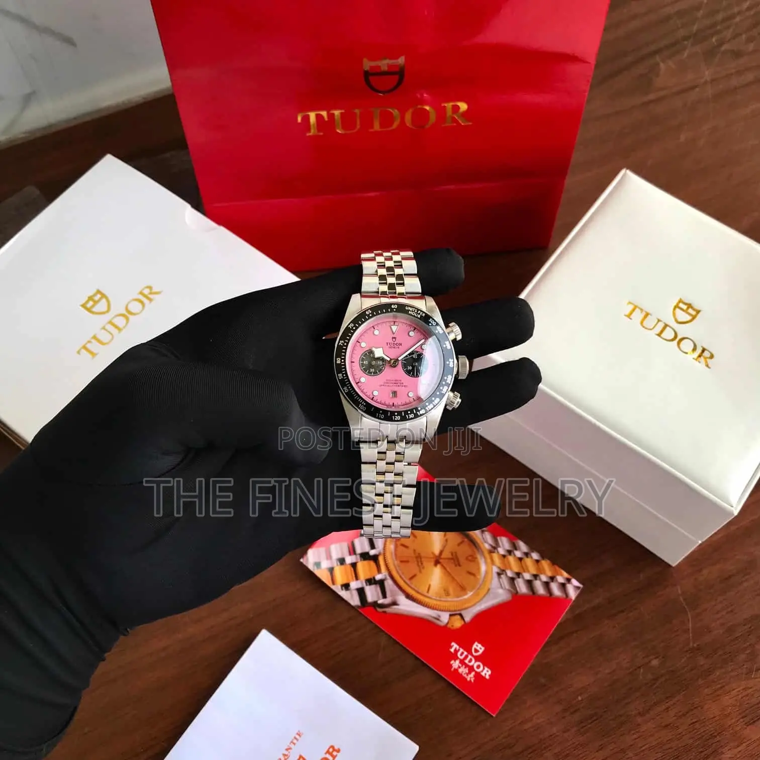 Tudor Black Bay Stainless Steel Pink Dial Jubil Chain