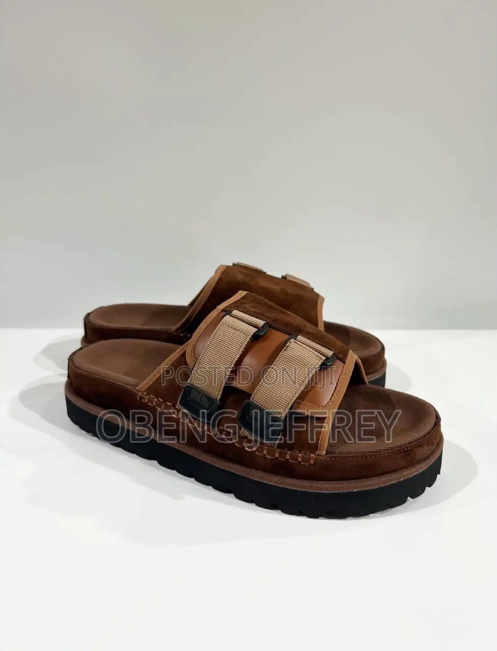 Original Zara Suede Slides Double Adjustable Straps