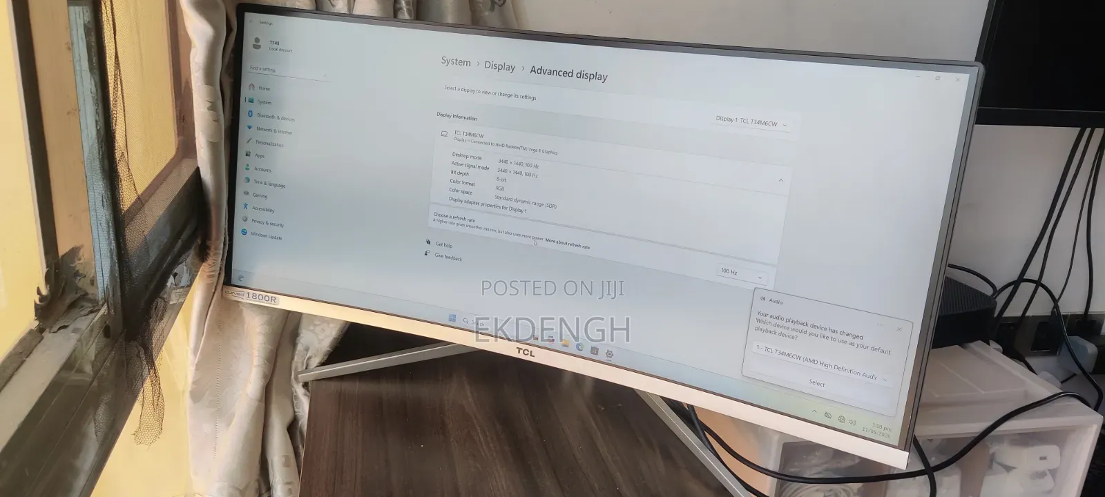 TCL T34m6cw White 34" Ultrawide Curved Display 3440×1440 100hz