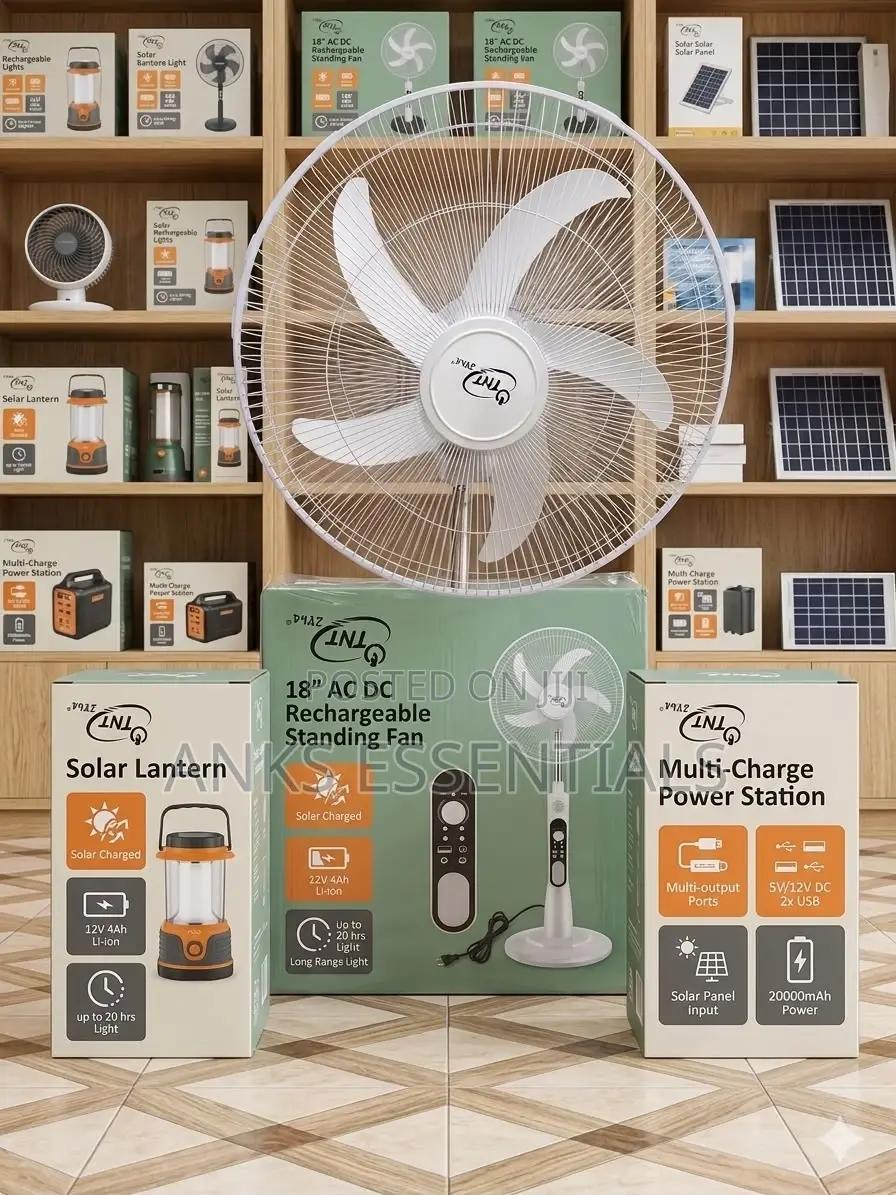 18” TNT Star Fan With Solar Charging Option