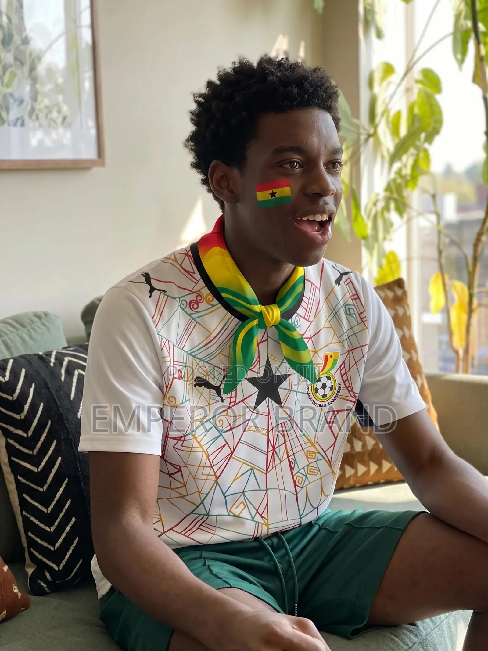 Ghana World Cup Fan Scarf | Black Star Silk Flag Scarf