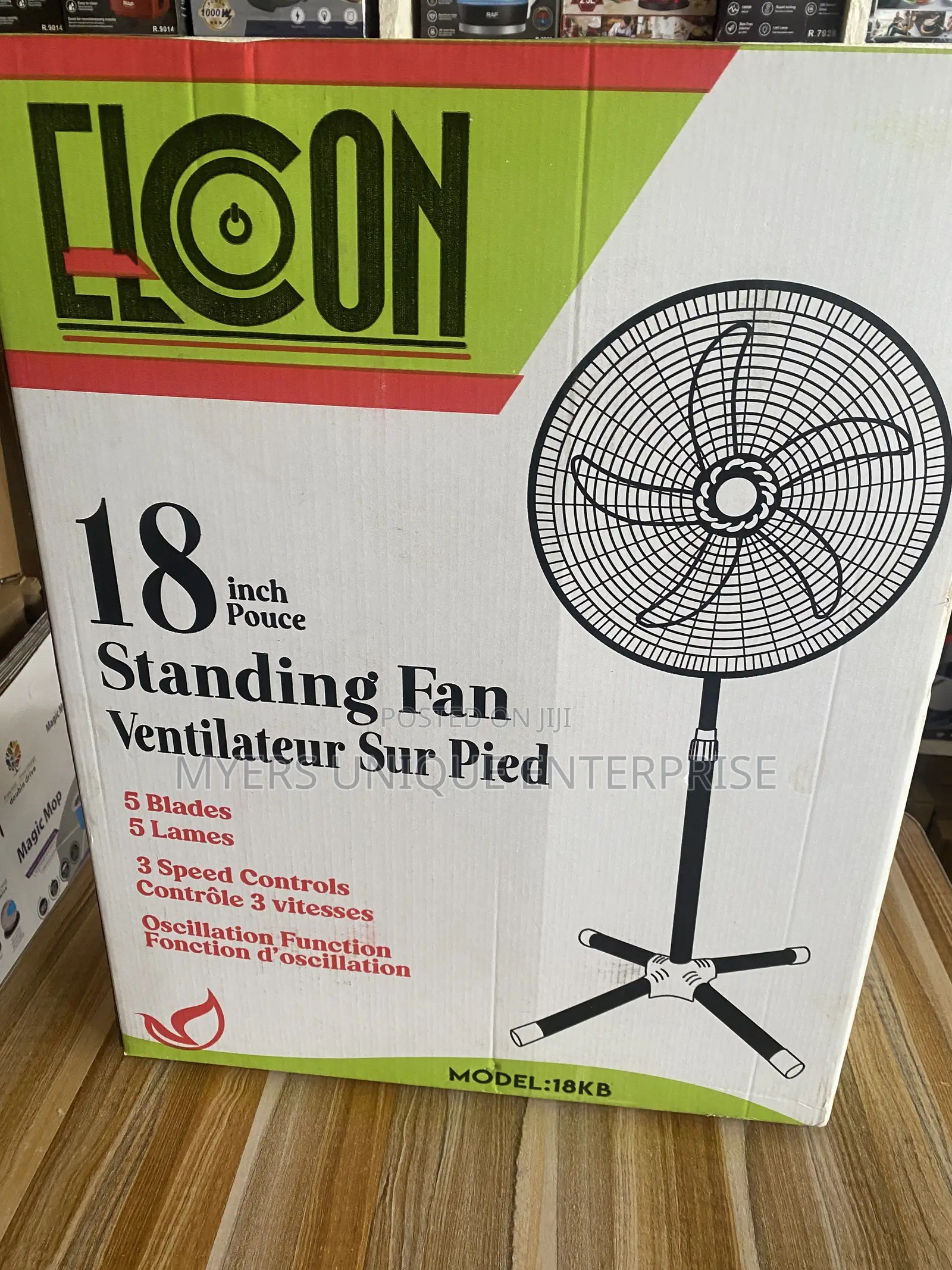 Big 18” Standing Fan(Elcon)-Oscillation+Height Adjustable