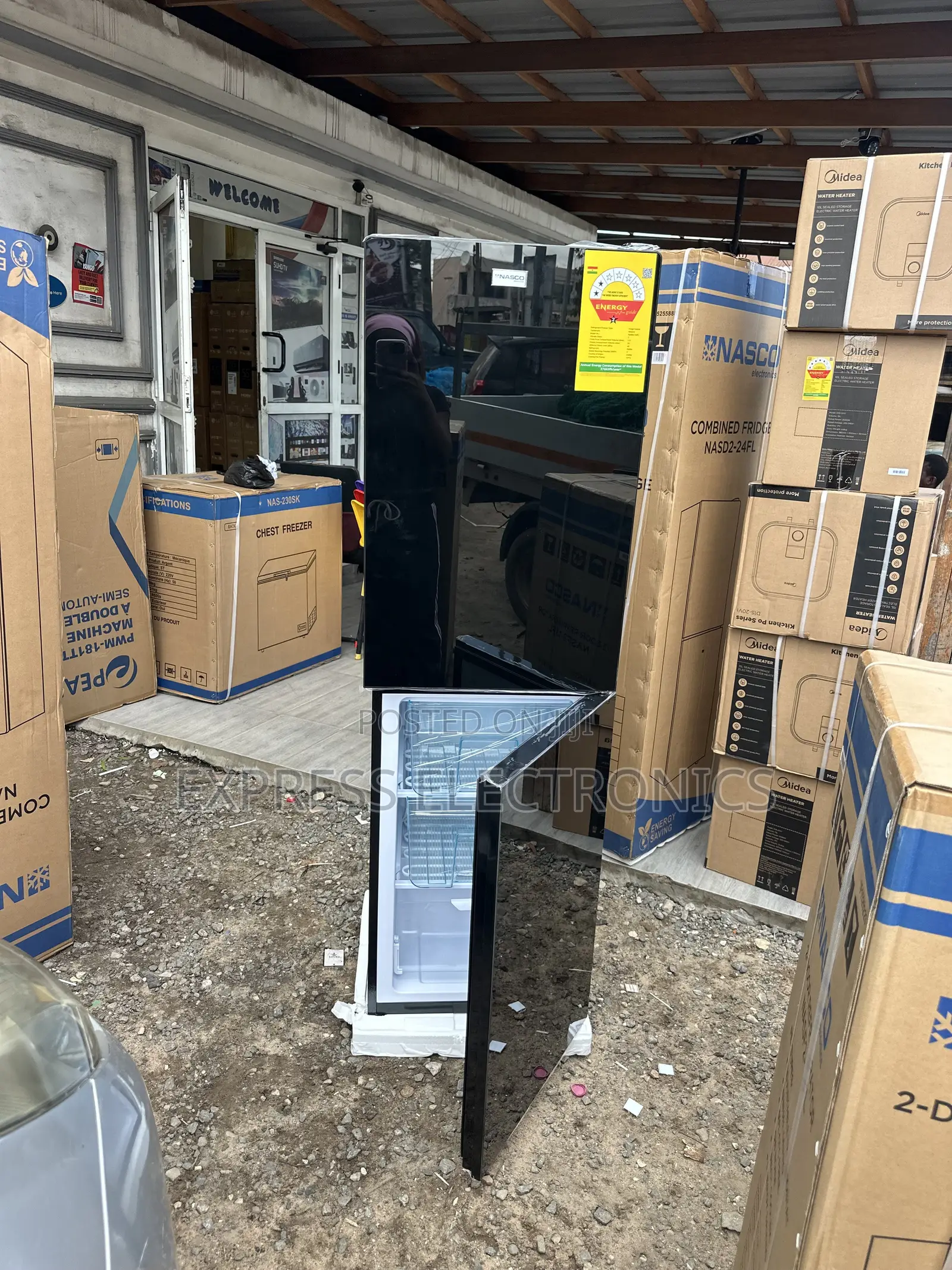 Very Cool Nasd2-24fl Black Mirror Double Door Fridge Nasco