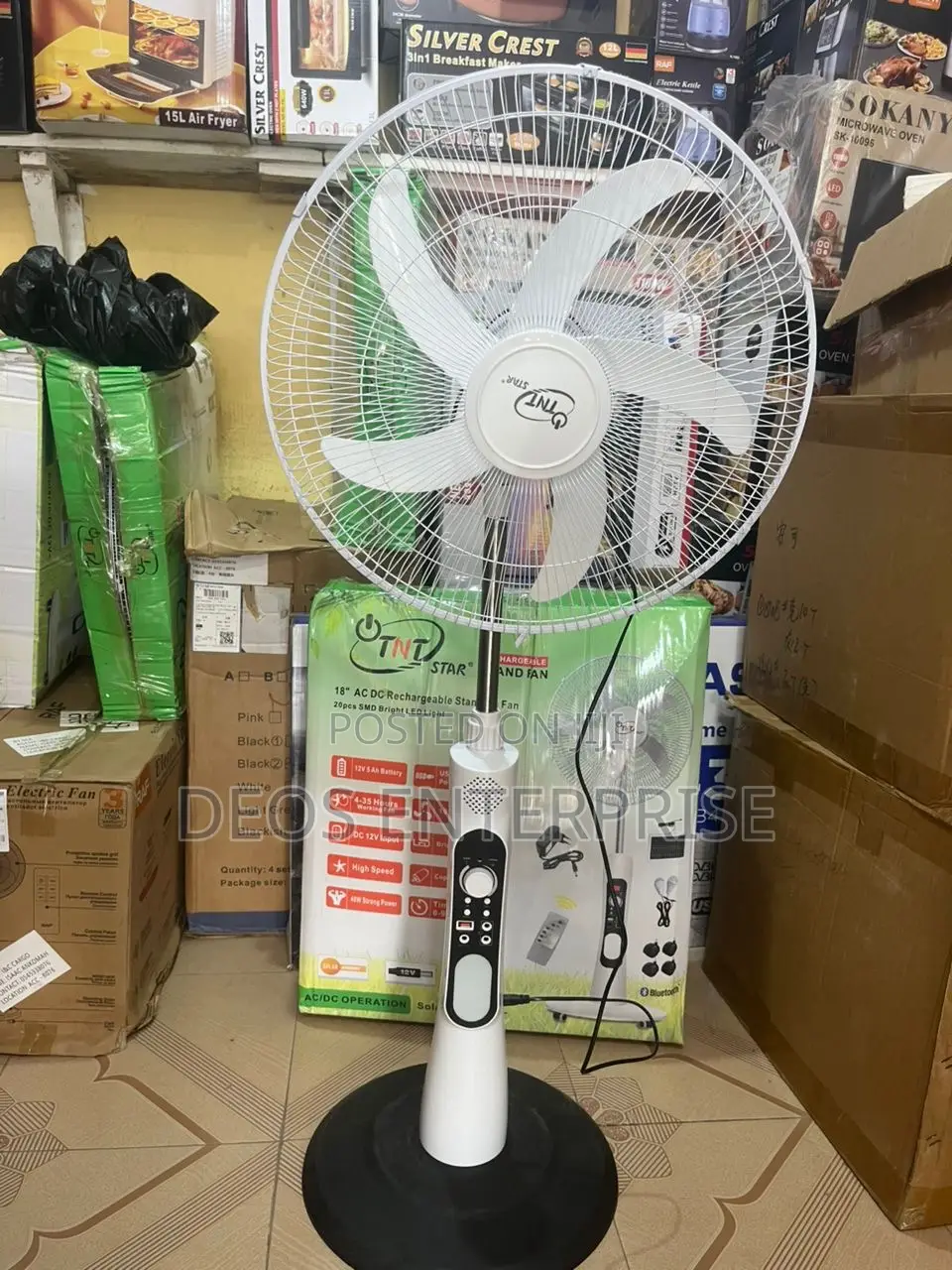 TNT Star Ecocool Rechargeable Standing Fan Max