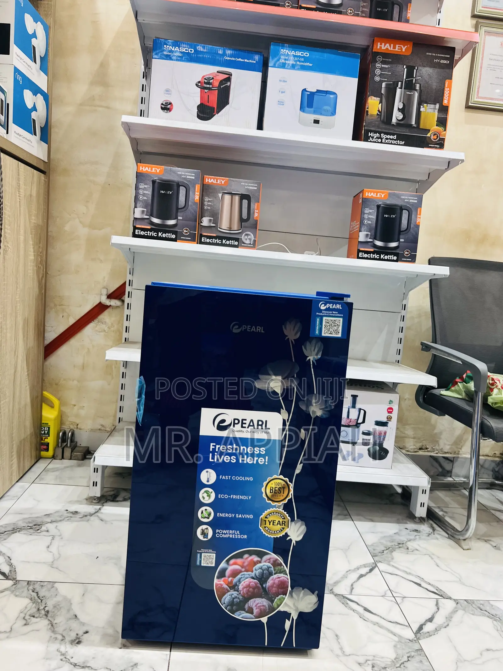 Classic Pearl Single Door Table Top Fridge(Blue)80l