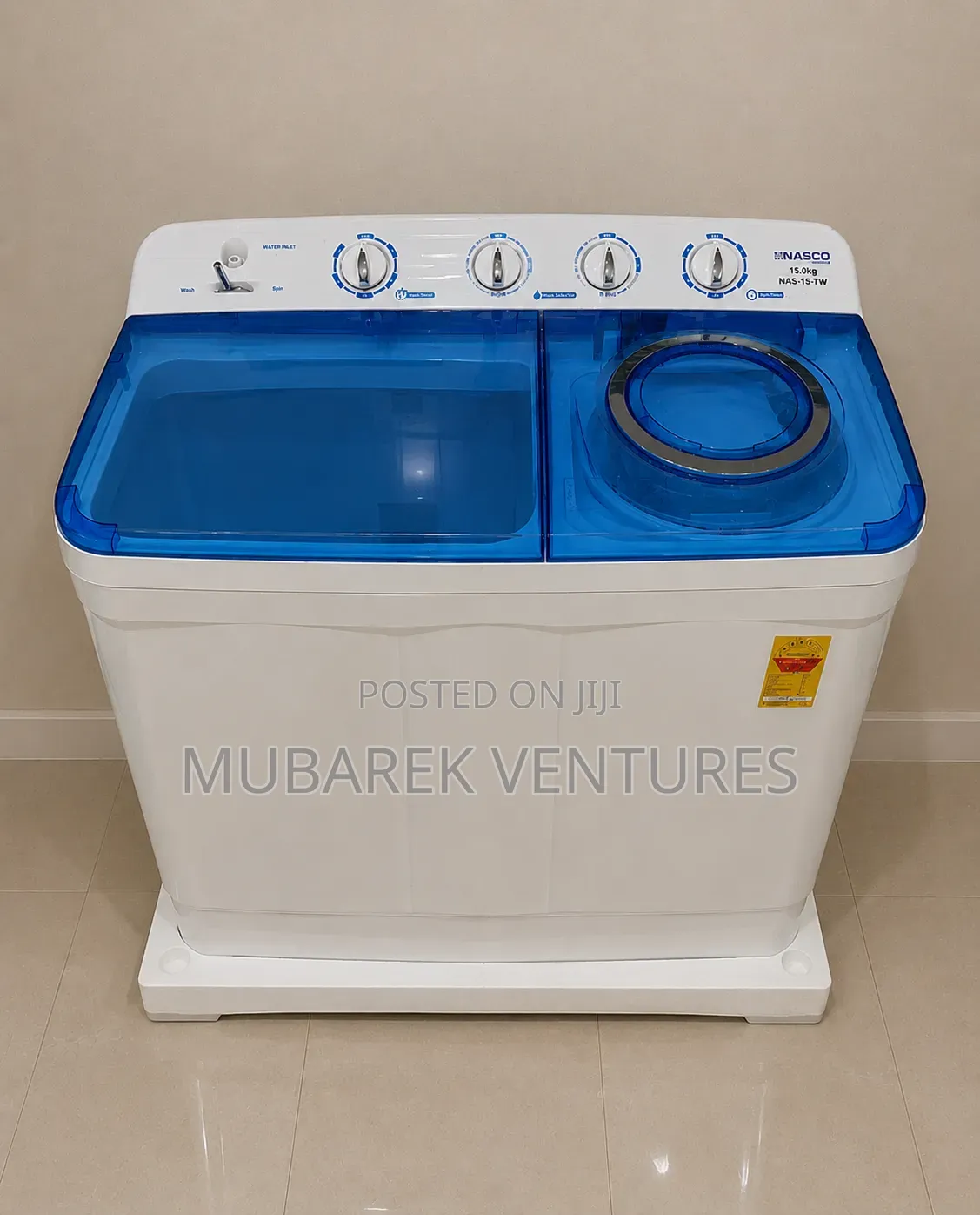 Nasco 15kg Twin Top Washing Machine