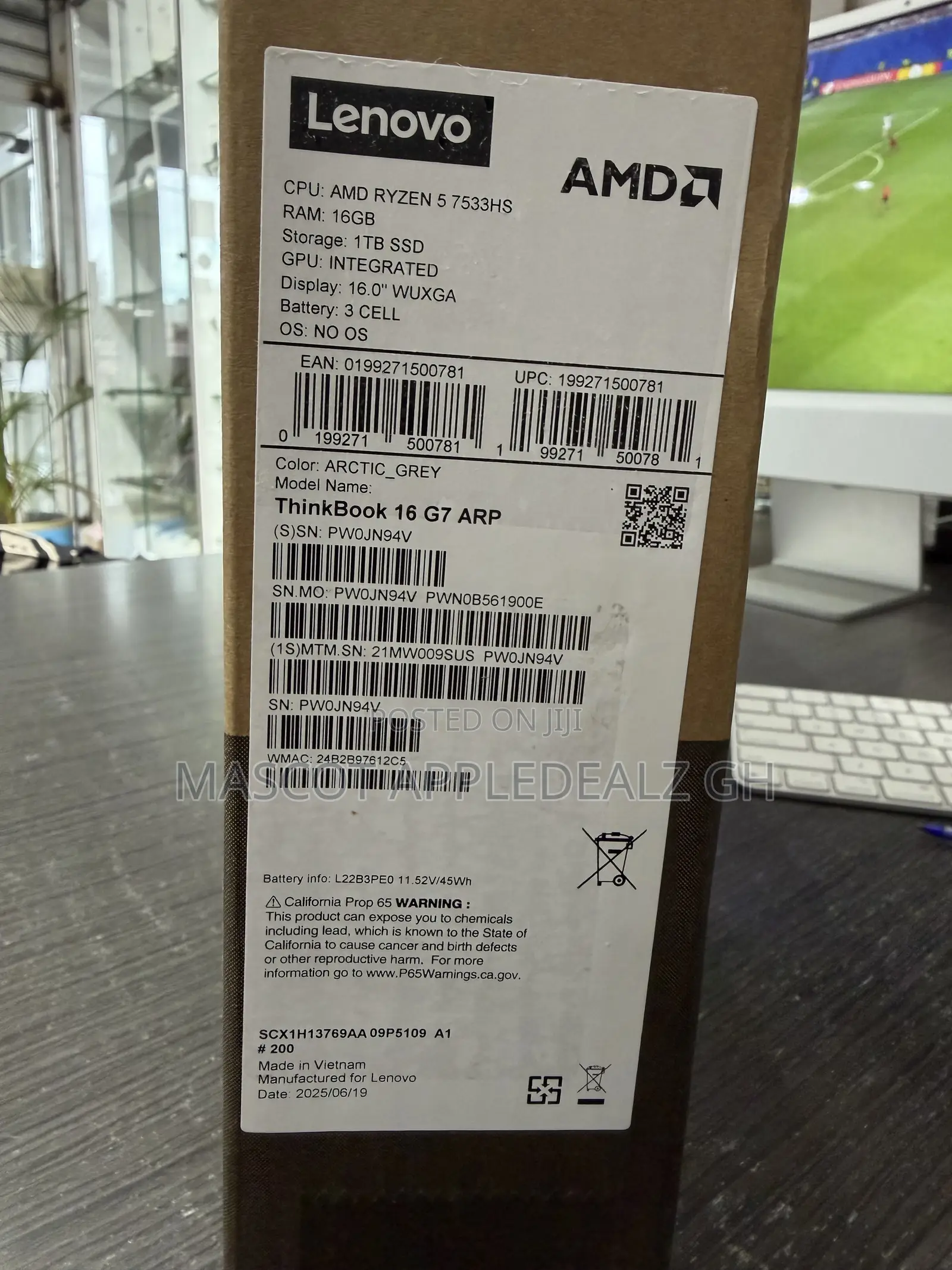 New Laptop Lenovo ThinkBook 15 16GB AMD Ryzen 5 SSD 1T