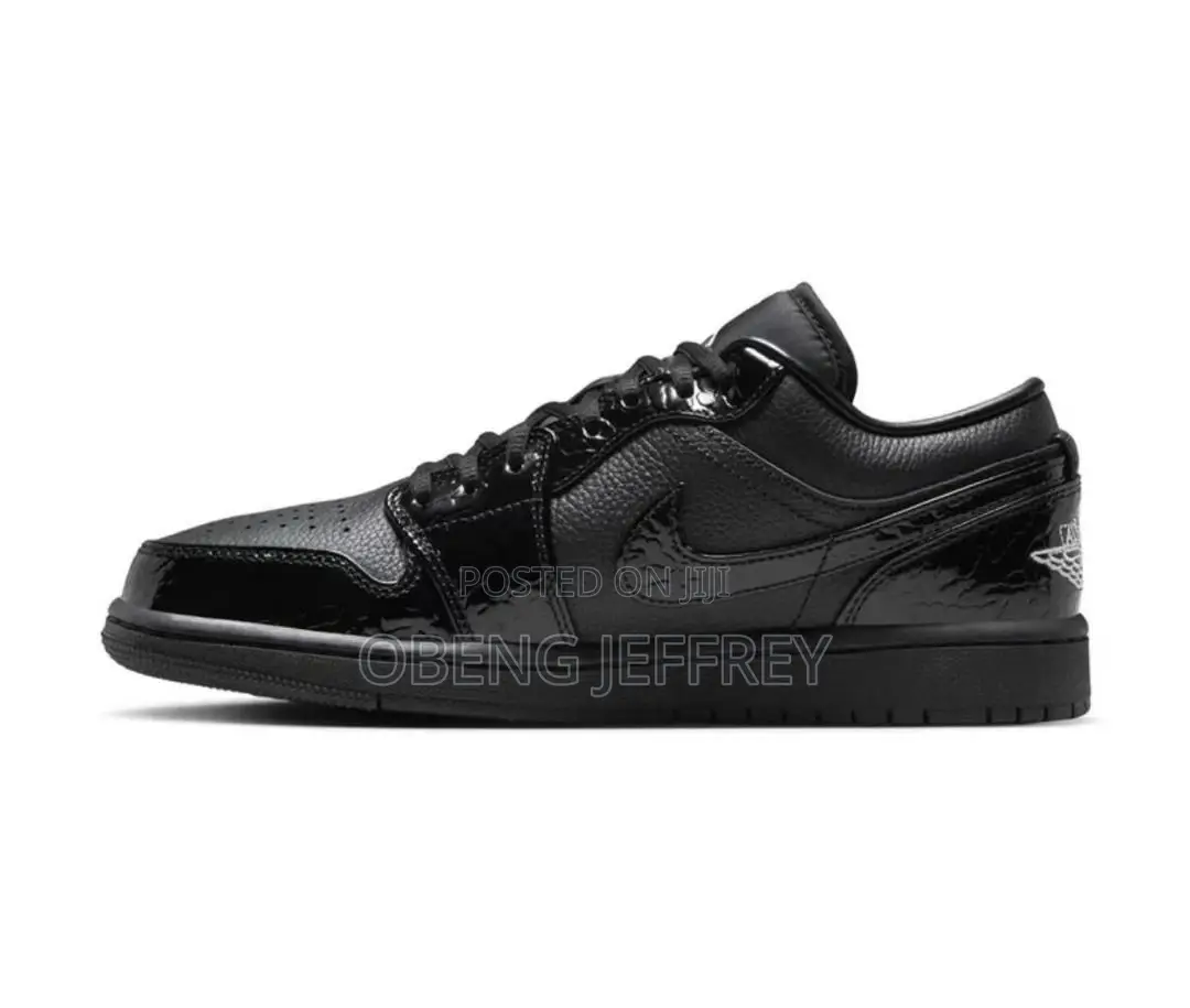 Original Nike Air Jordan 1 Low Black Croc