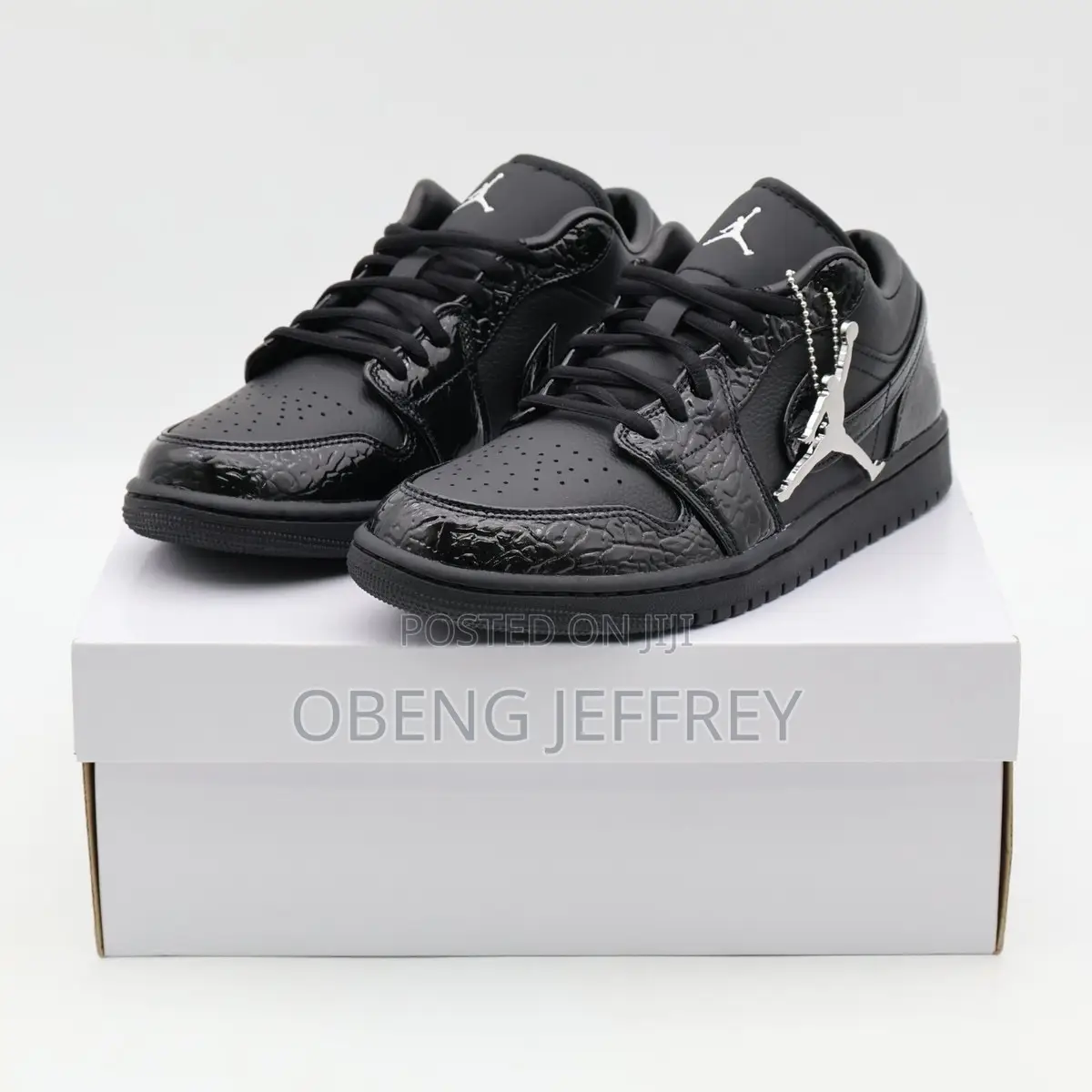Original Nike Air Jordan 1 Low Black Croc