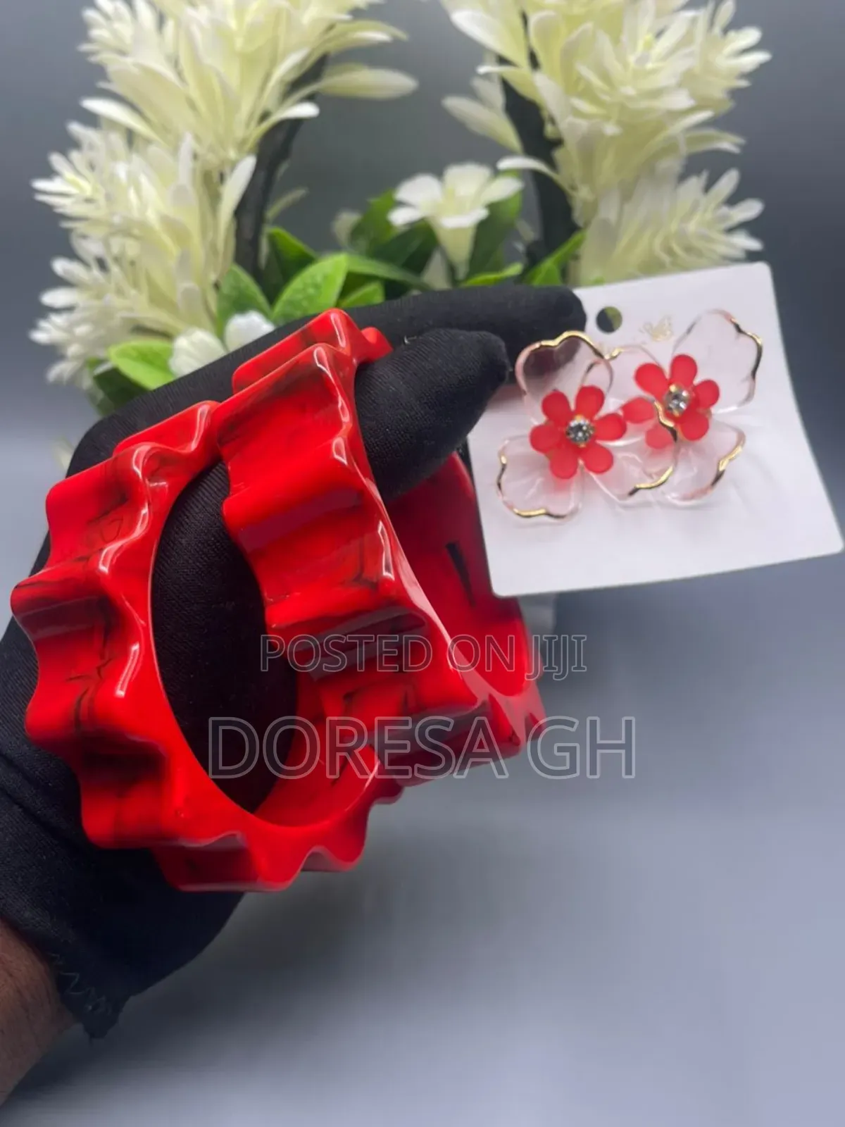 Acrylic Bangle Set With Matching Earrings – 2 Bangles Set