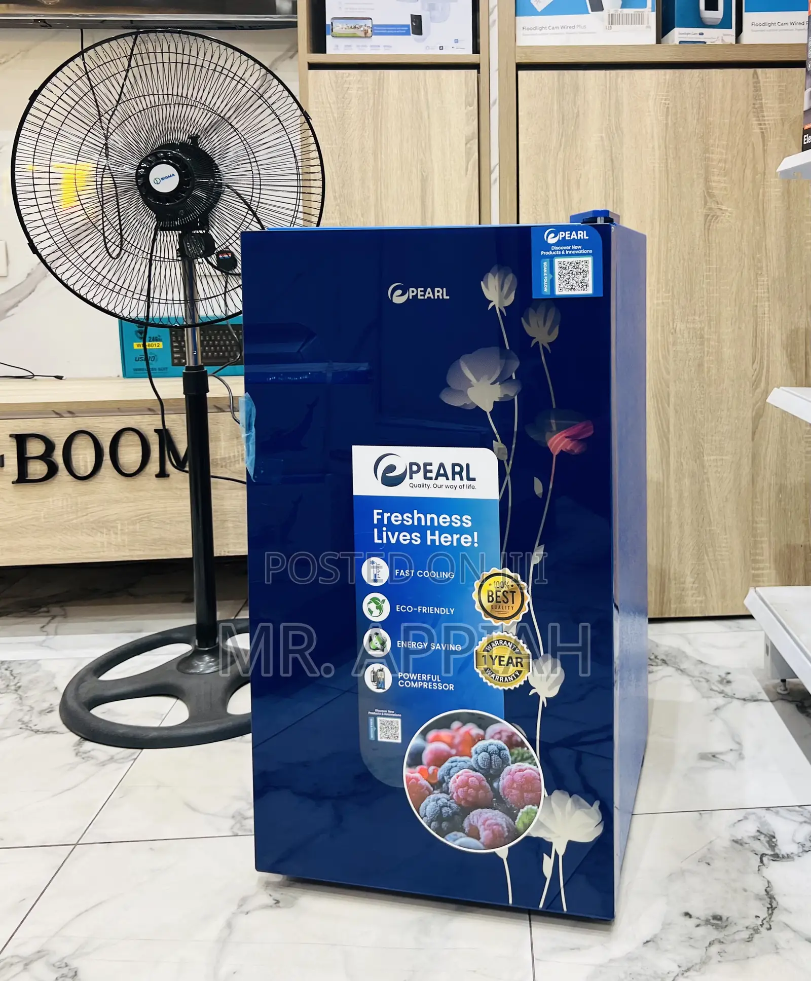 Glass Single Door Pearl Pf-109-2b Table Top Refrigerator(Blue)