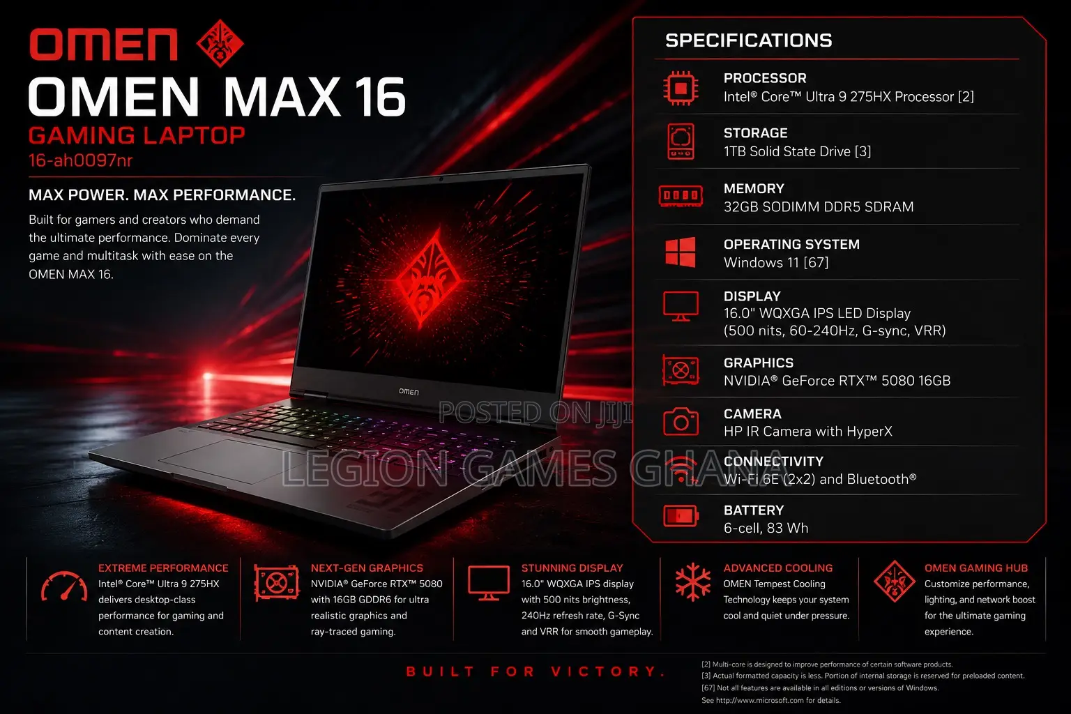 New Laptop HP Omen 16 32GB Intel Core Ultra 9 SSD 1T